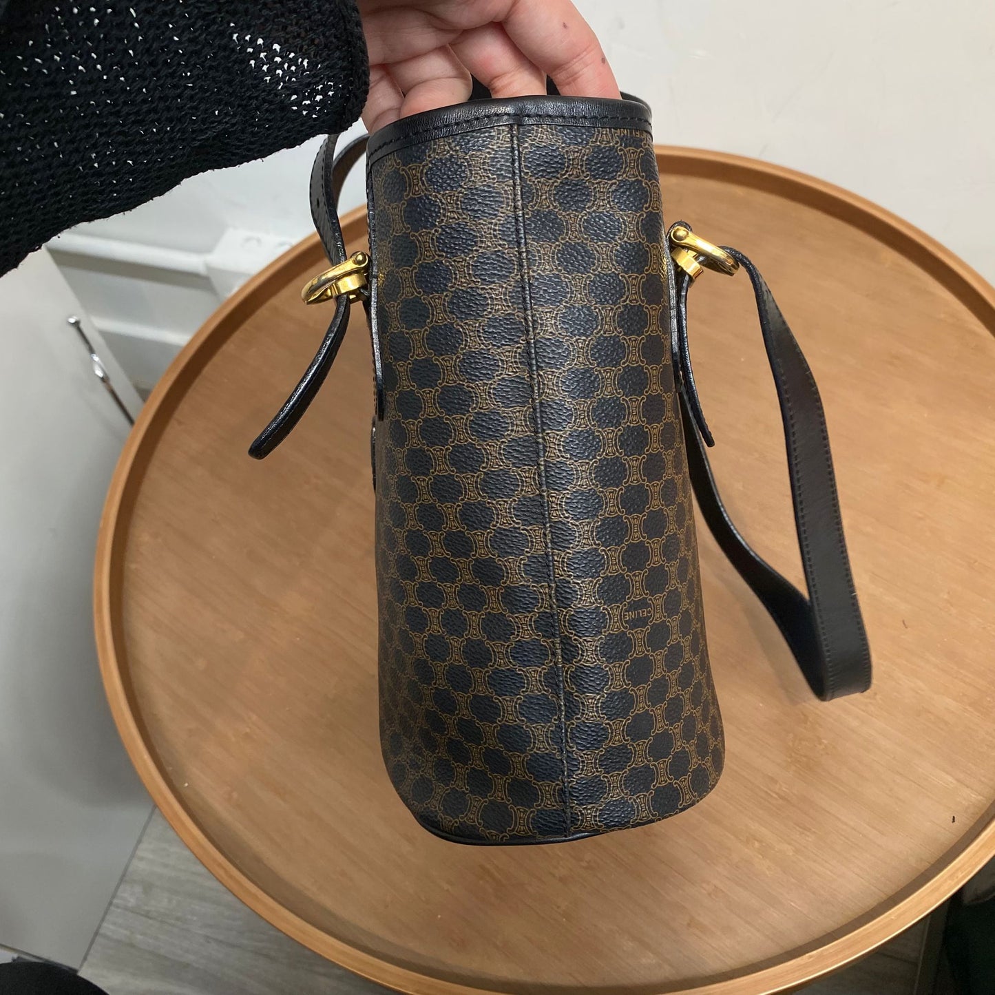 Celine 黑花 Tote