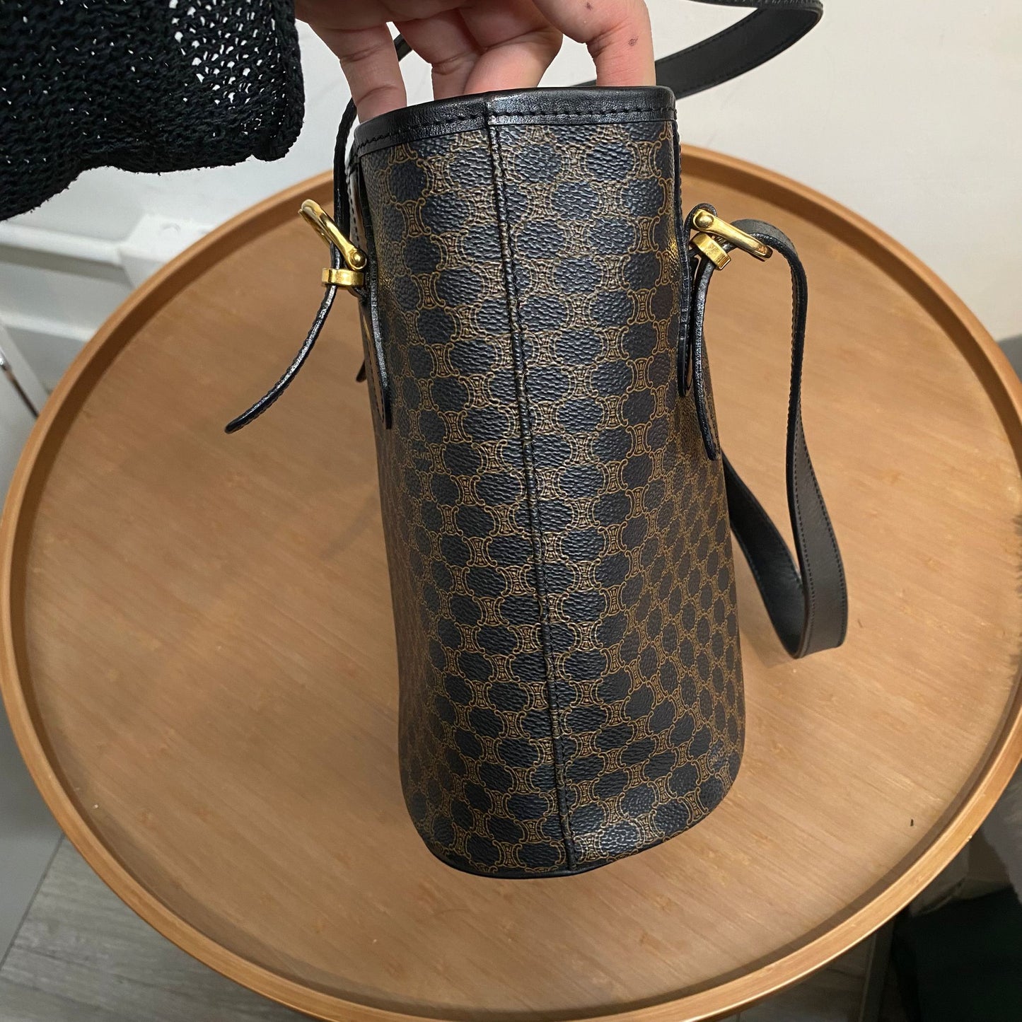 Celine 黑花 Tote