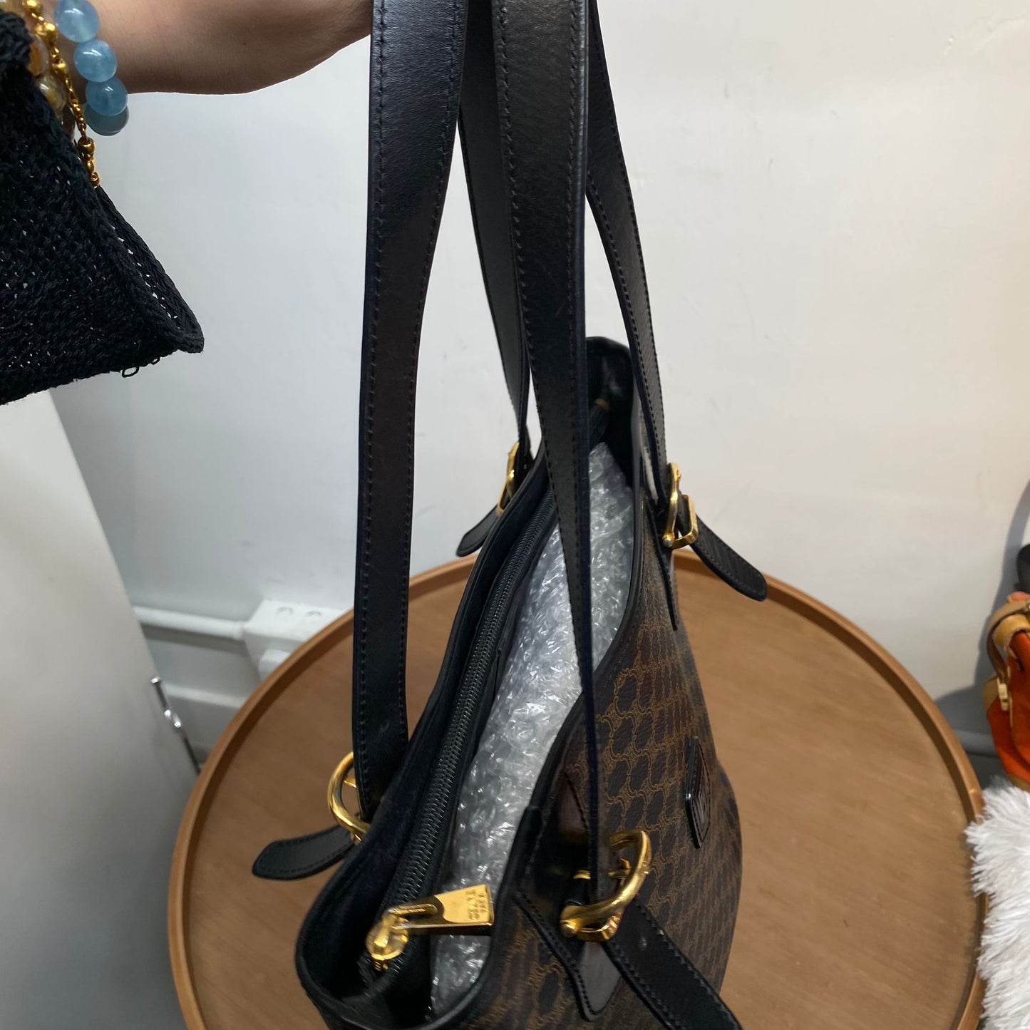 Celine 黑花 Tote