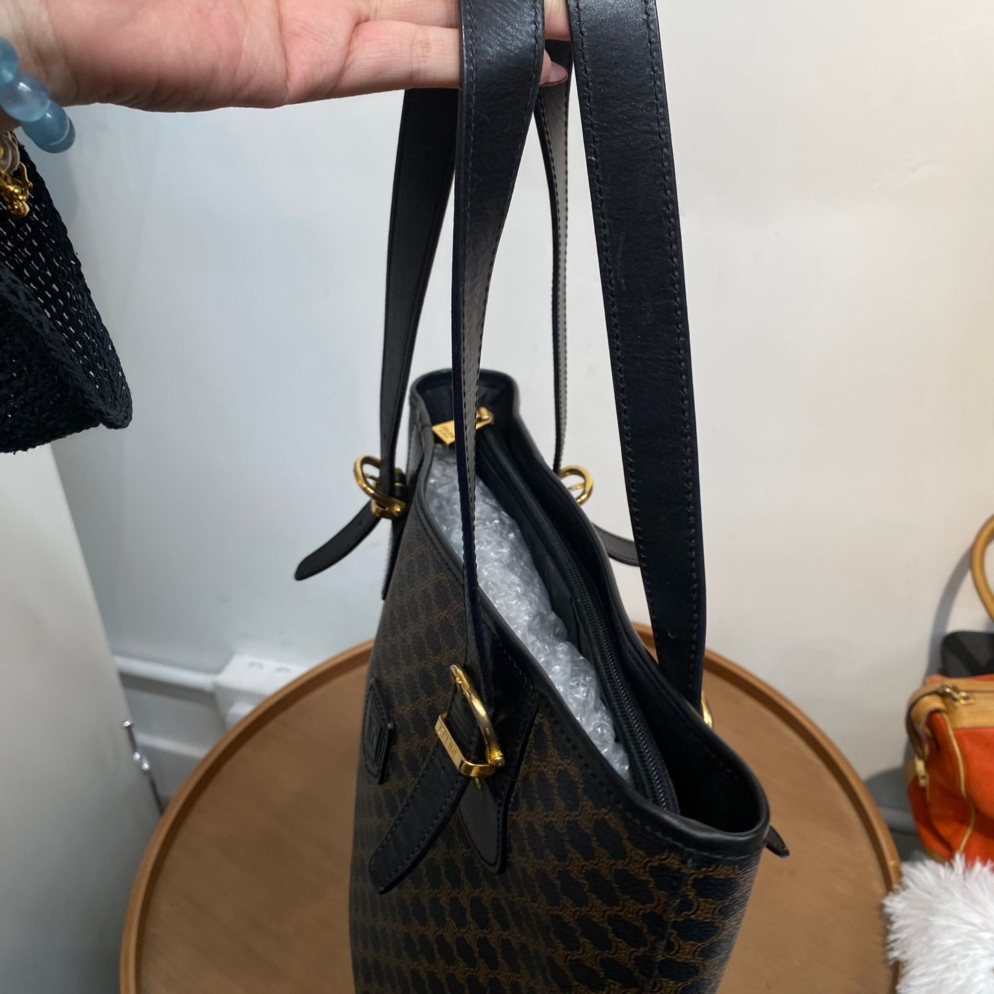 Celine 黑花 Tote