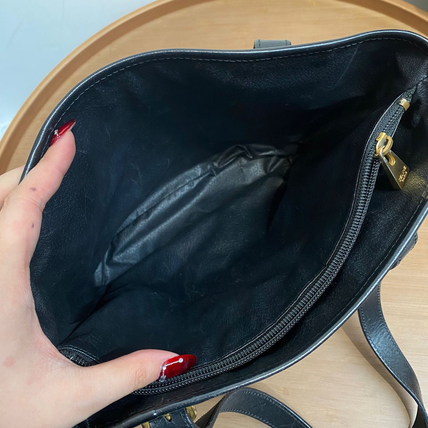 Celine 黑花 Tote
