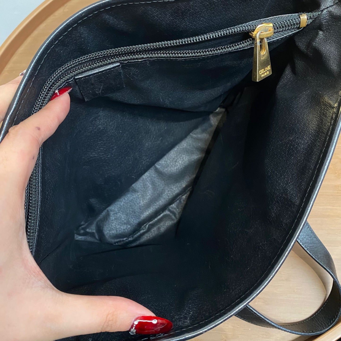 Celine 黑花 Tote