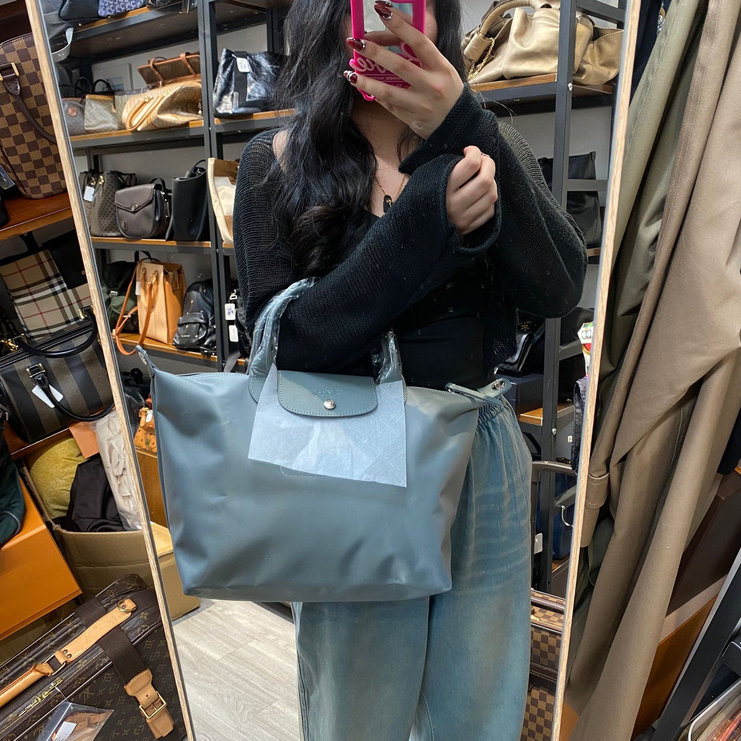LONGCHAMP TOTE M 灰