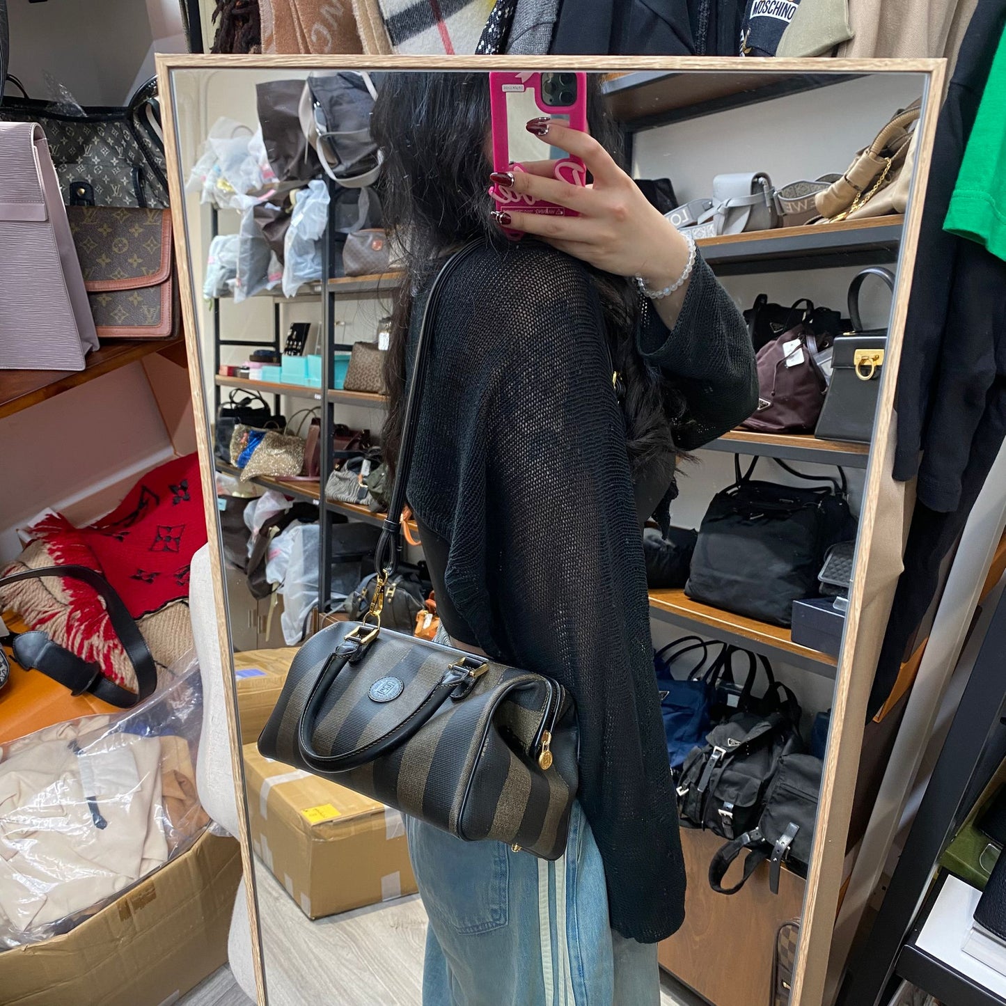 Fendi Boston 有塵袋