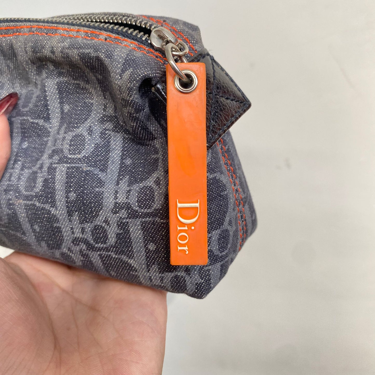 DIOR 橙邊牛仔 Pouch