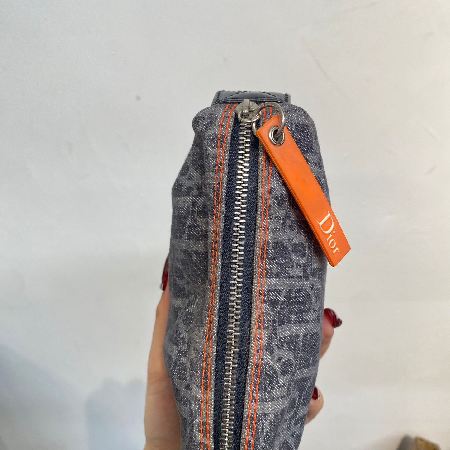 DIOR 橙邊牛仔 Pouch