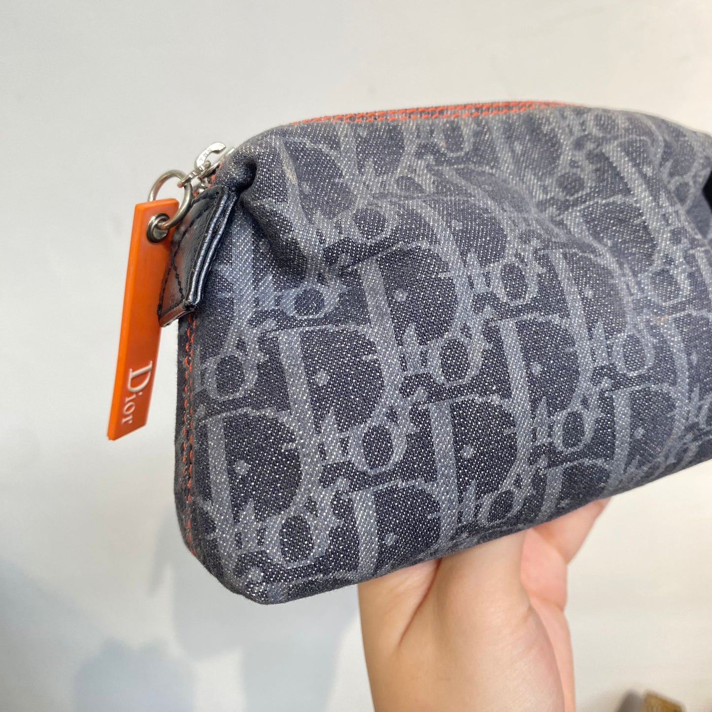 DIOR 橙邊牛仔 Pouch