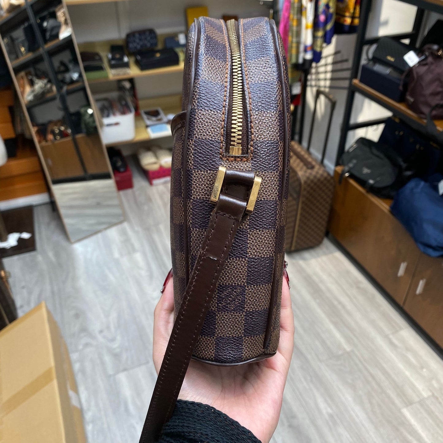 LV 棋盤斜孭袋