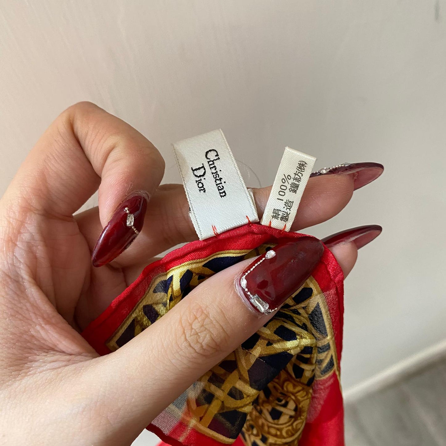 DIOR 100%真絲大絲巾 藍綠 有tag