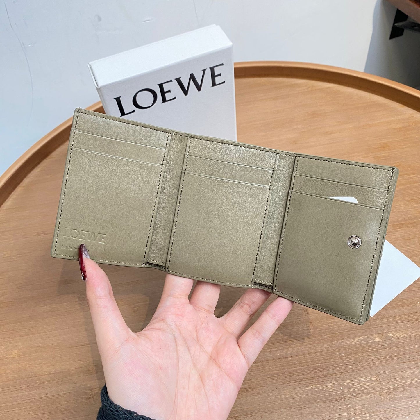 LOEWE Anagram textured-leather wallet 有盒有塵袋