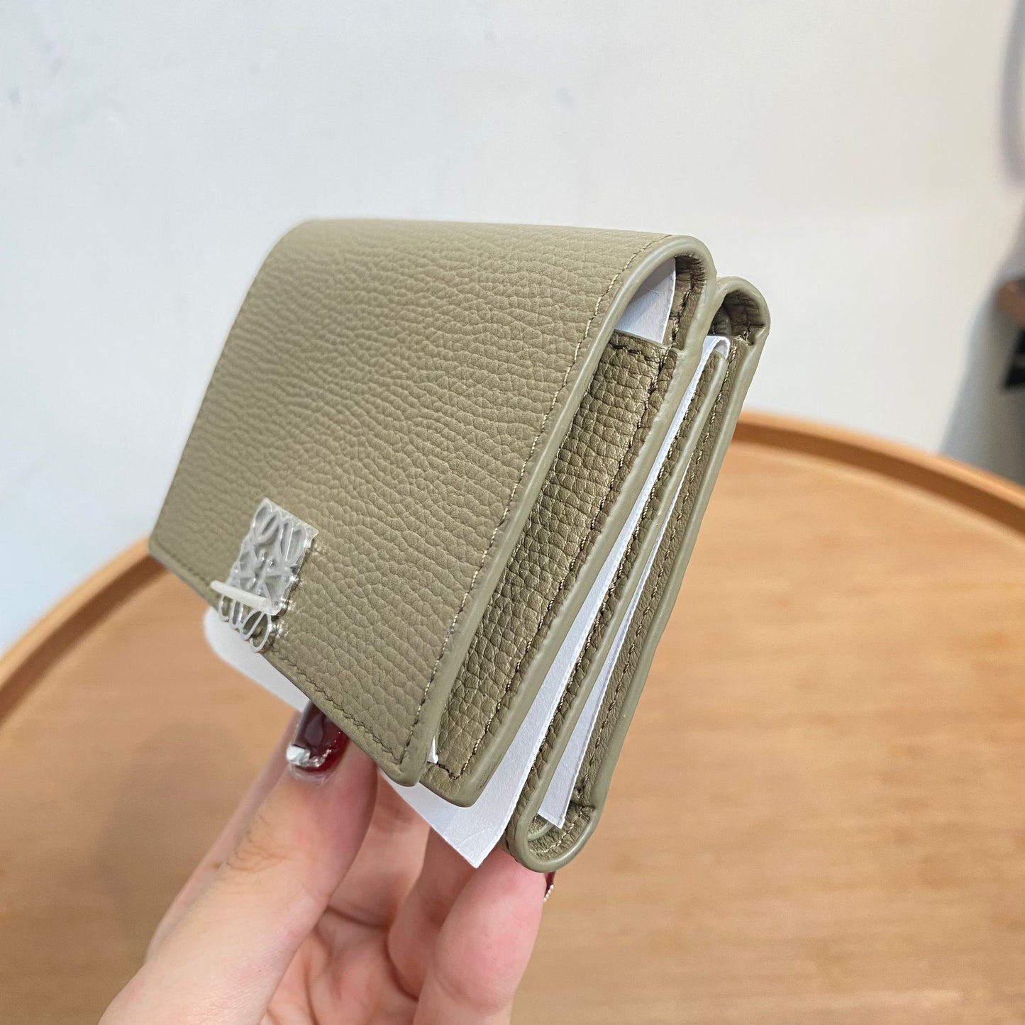 LOEWE Anagram textured-leather wallet 有盒有塵袋