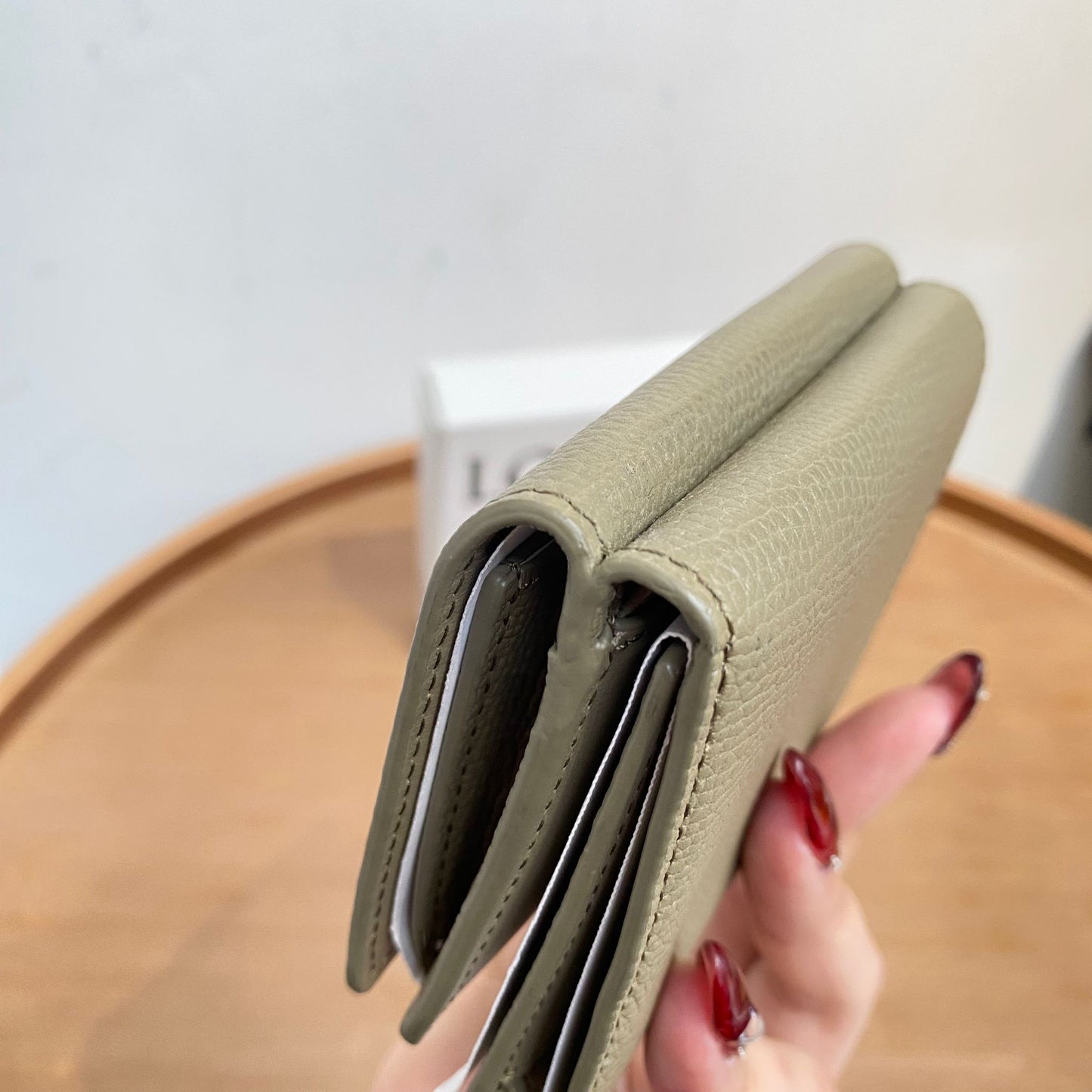 LOEWE Anagram textured-leather wallet 有盒有塵袋
