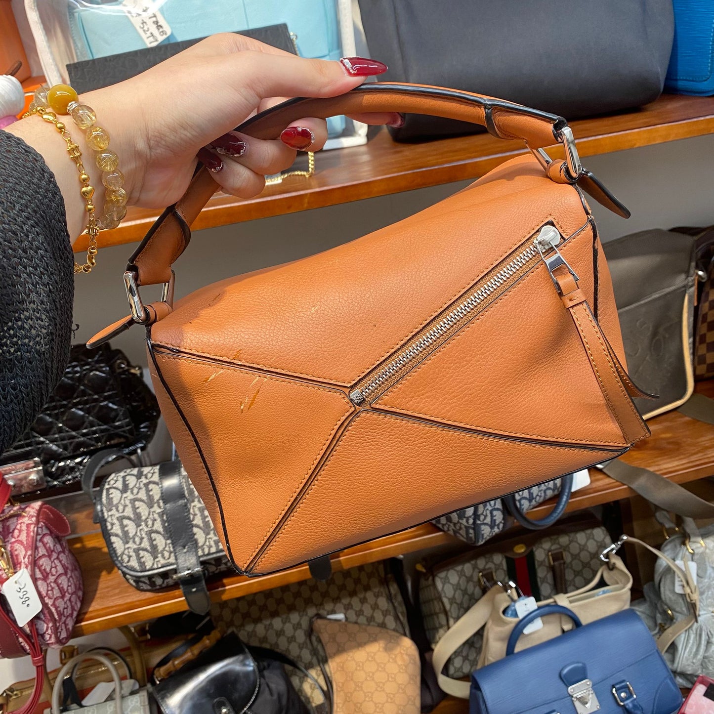 LOEWE啡色Puzzle Bag S Size