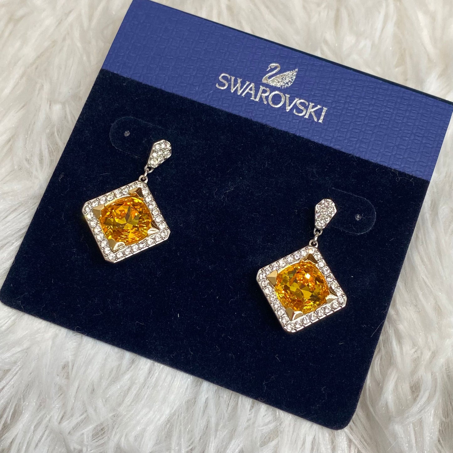 SWAROVSKI黃水晶耳針耳環