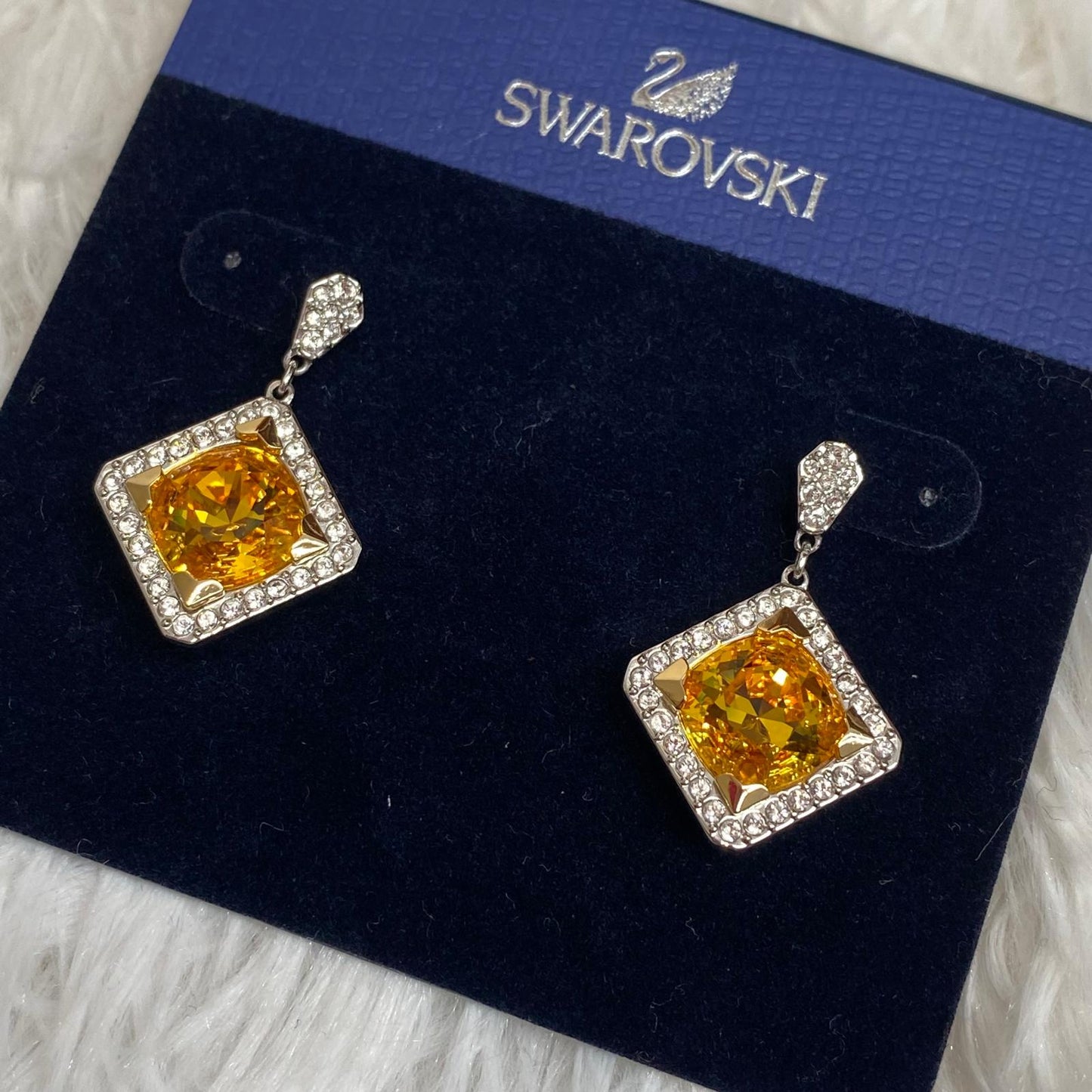 SWAROVSKI黃水晶耳針耳環