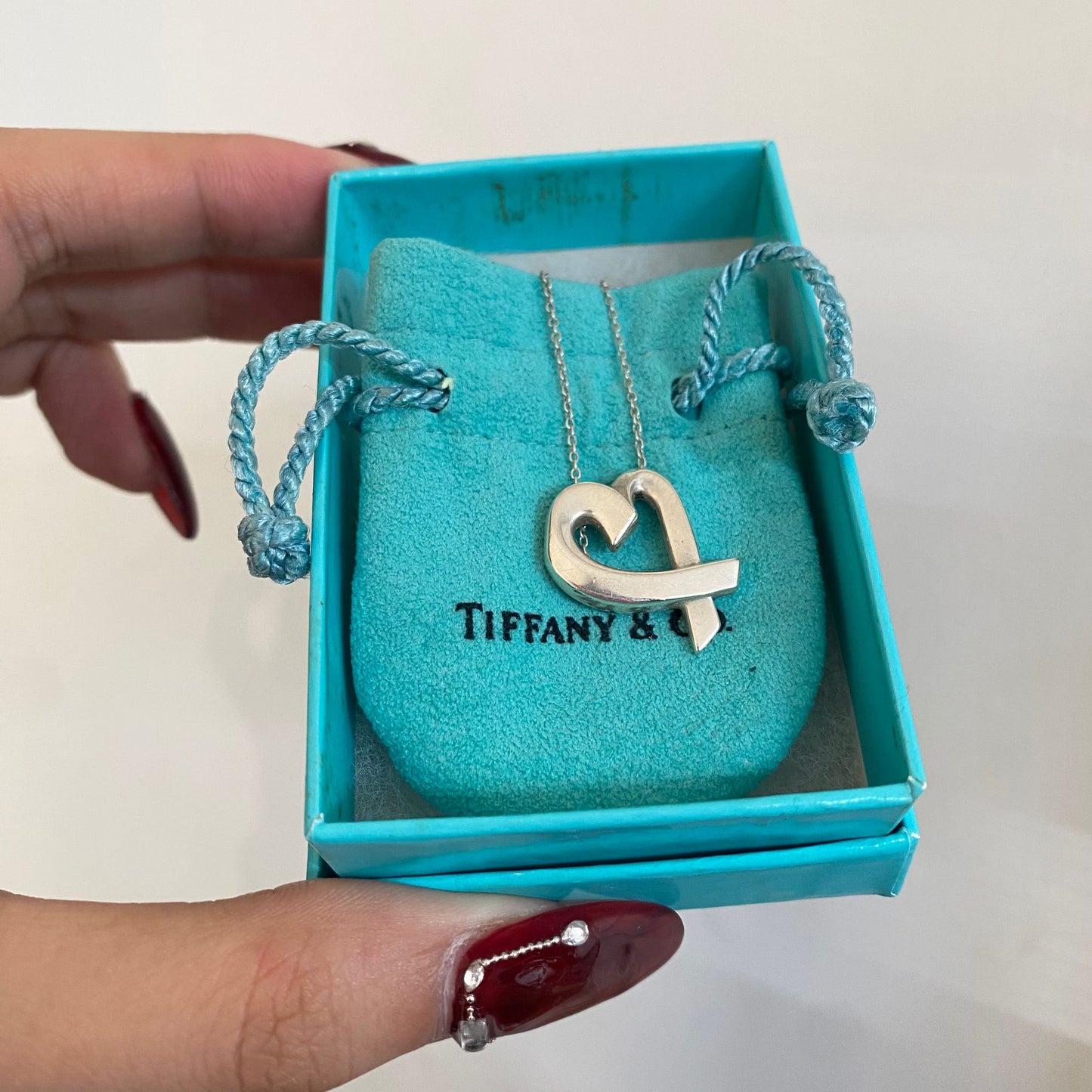 Tiffany心心頸鏈 有盒有塵袋