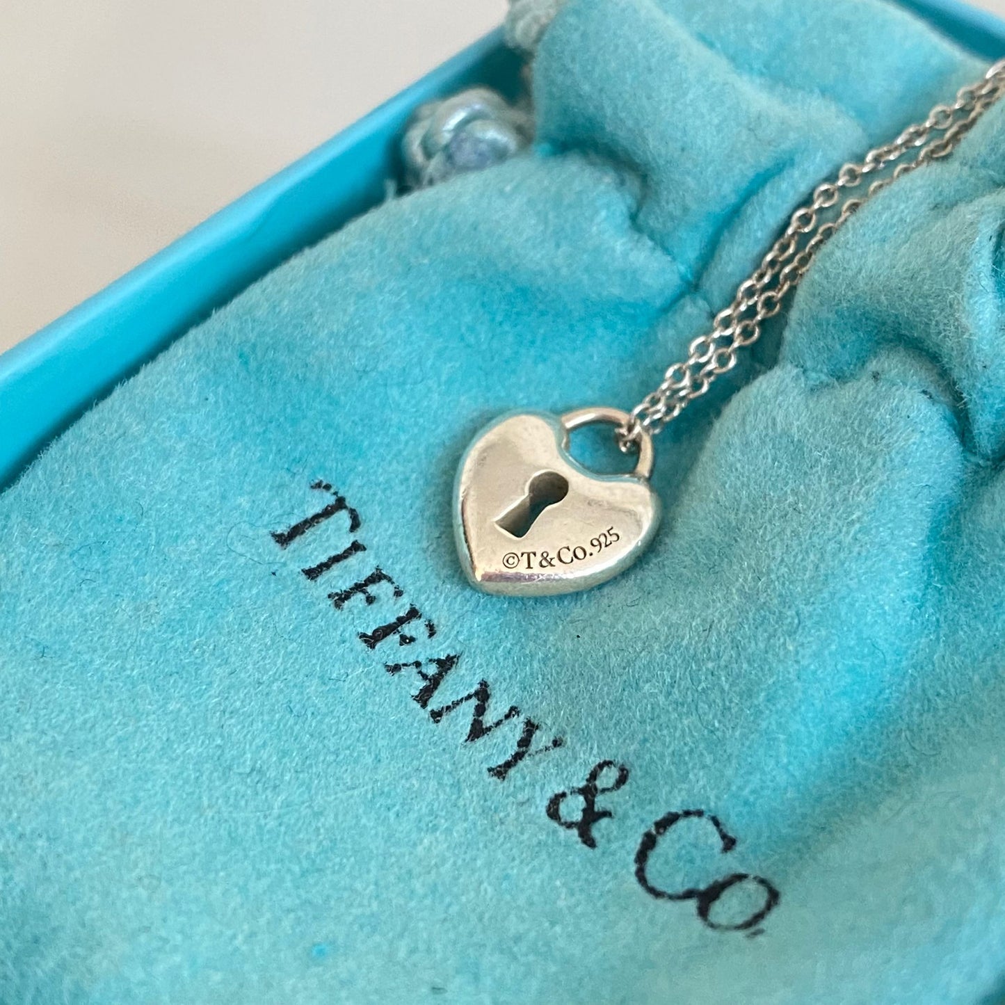 Tiffany心心鎖頸鏈 有盒有塵袋