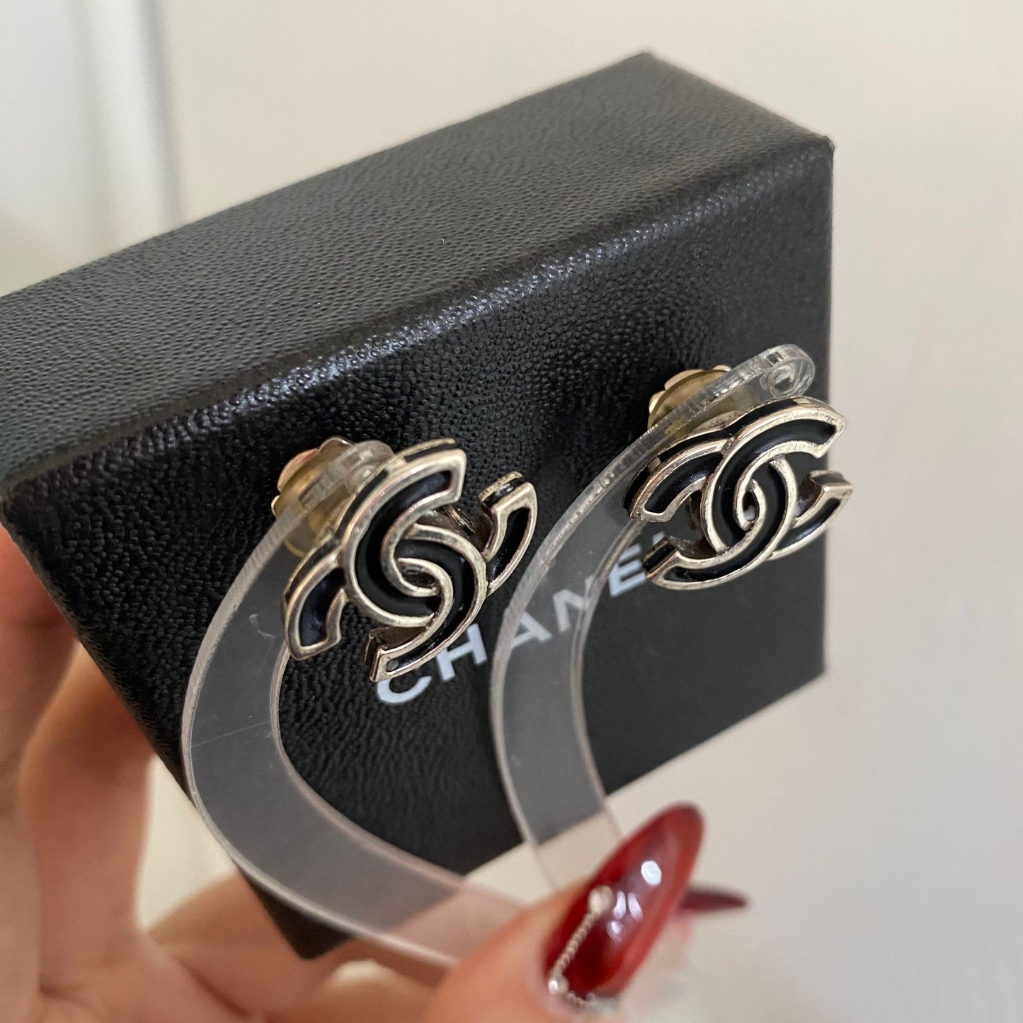 CHANEL 耳夾 有盒 有刻印