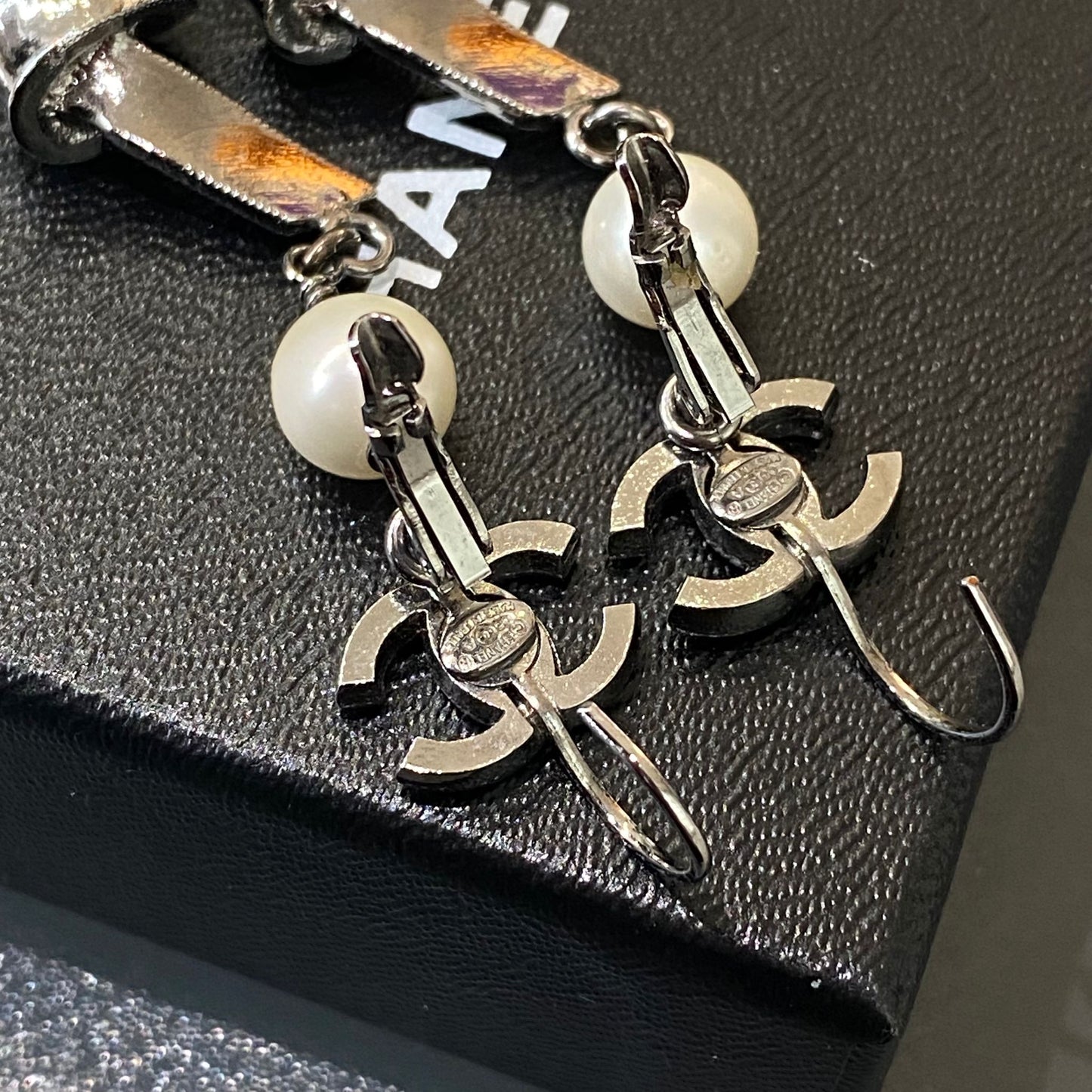 CHANEL 耳針耳環 有盒 有刻印