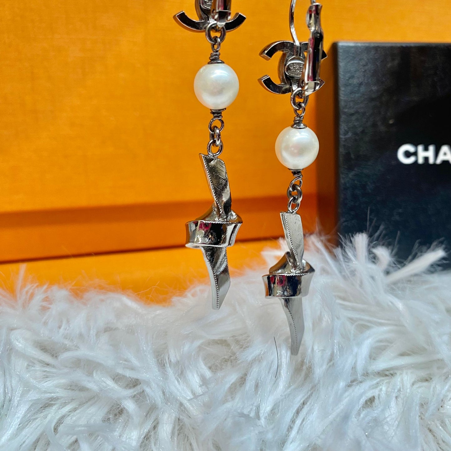 CHANEL 耳針耳環 有盒 有刻印