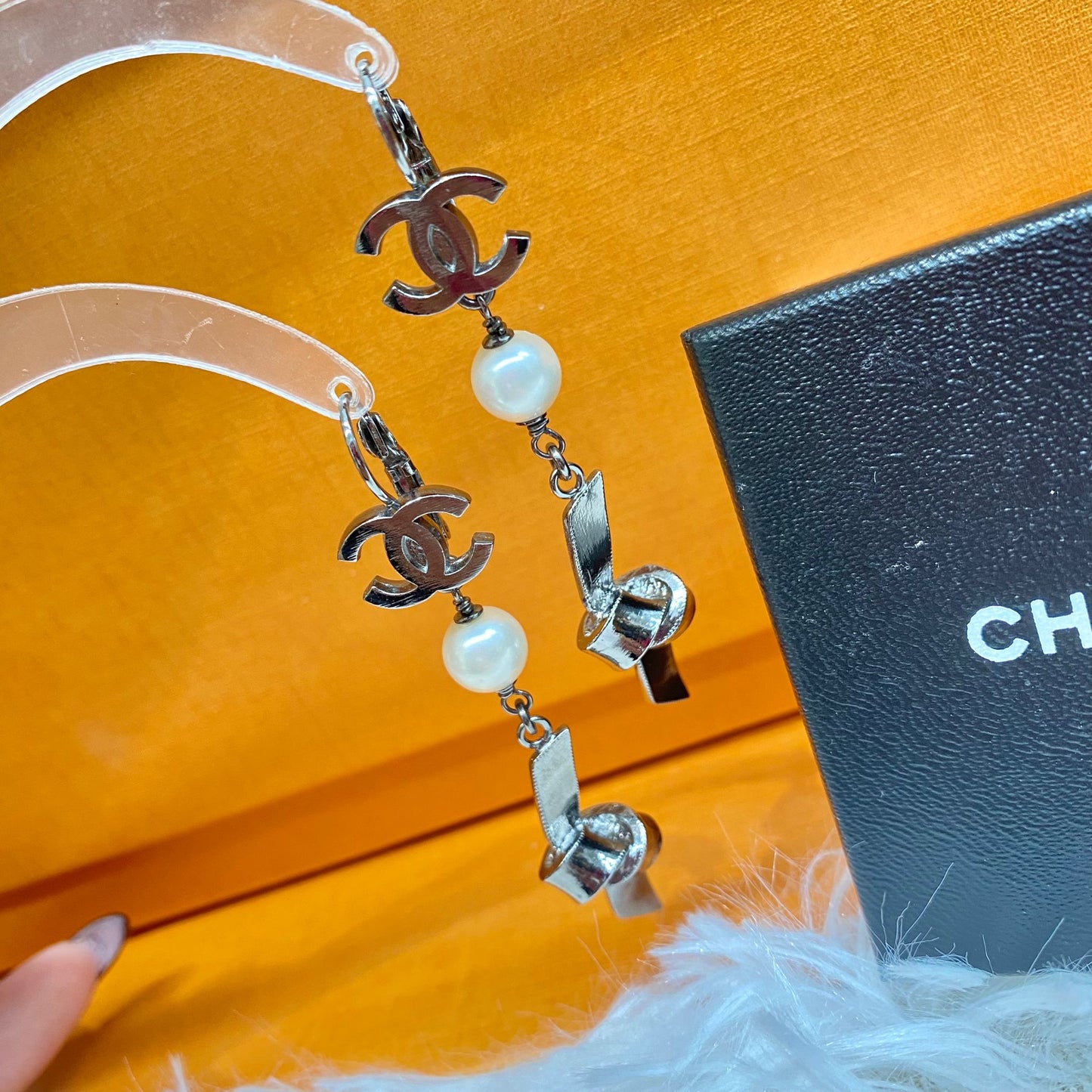 CHANEL 耳針耳環 有盒 有刻印