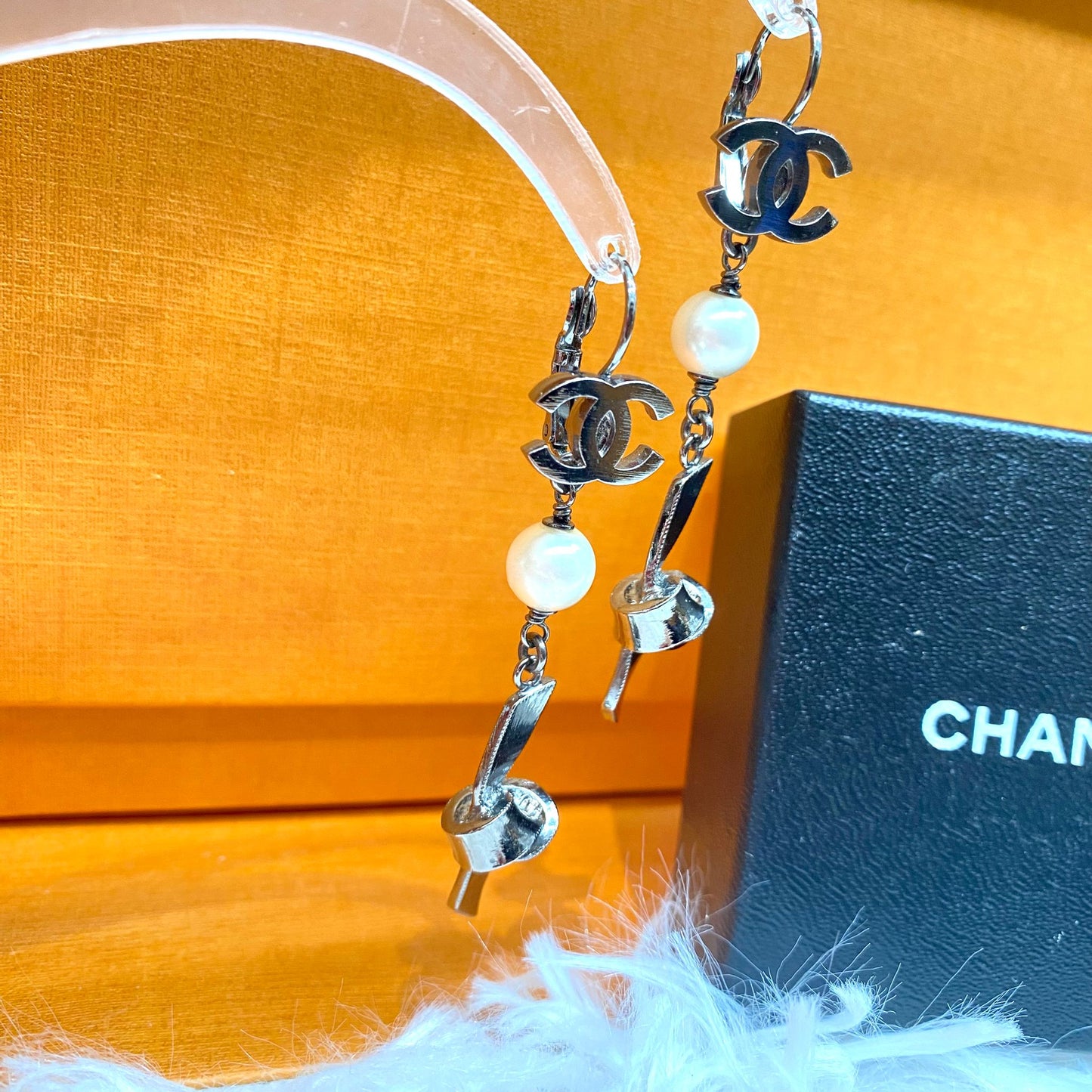 CHANEL 耳針耳環 有盒 有刻印