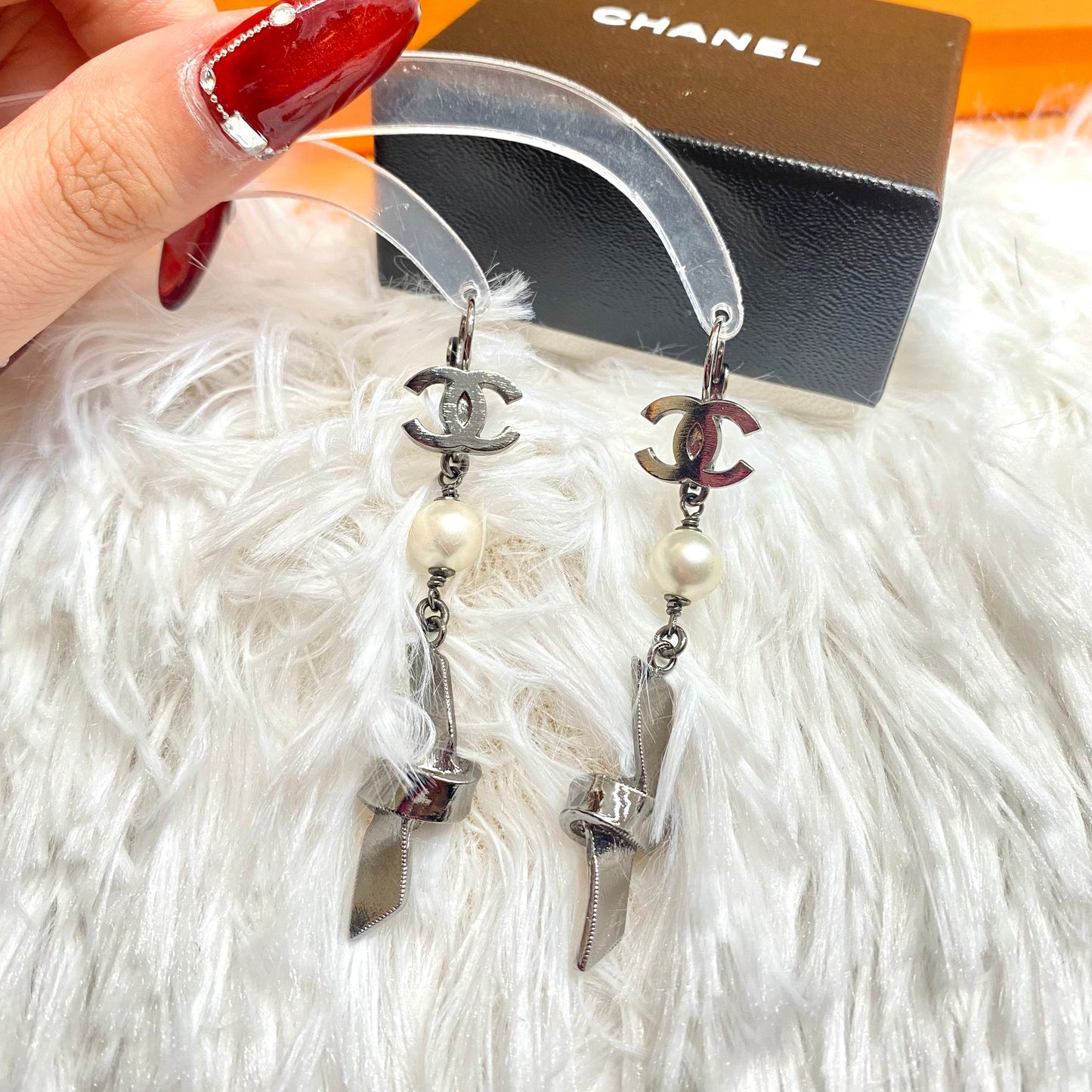 CHANEL 耳針耳環 有盒 有刻印