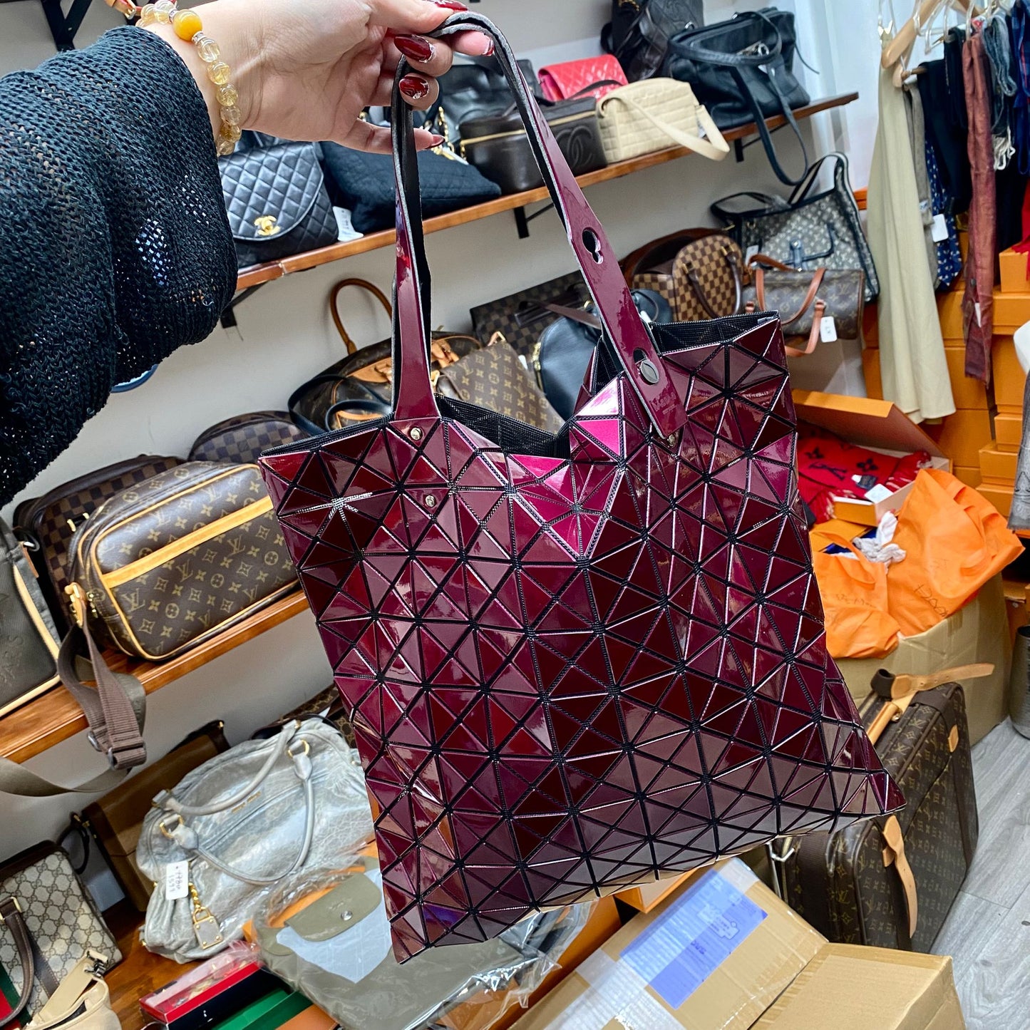 BAOBAO TOTE 酒紅色 有塵袋