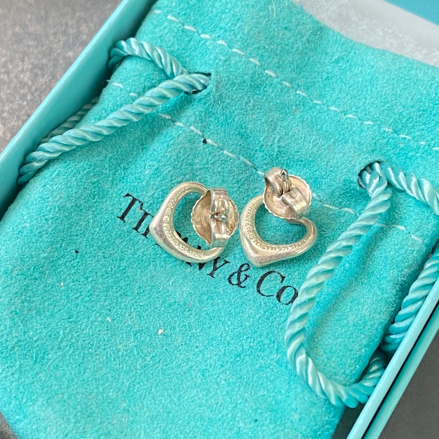 Tiffany心心耳針耳環 有盒有塵袋