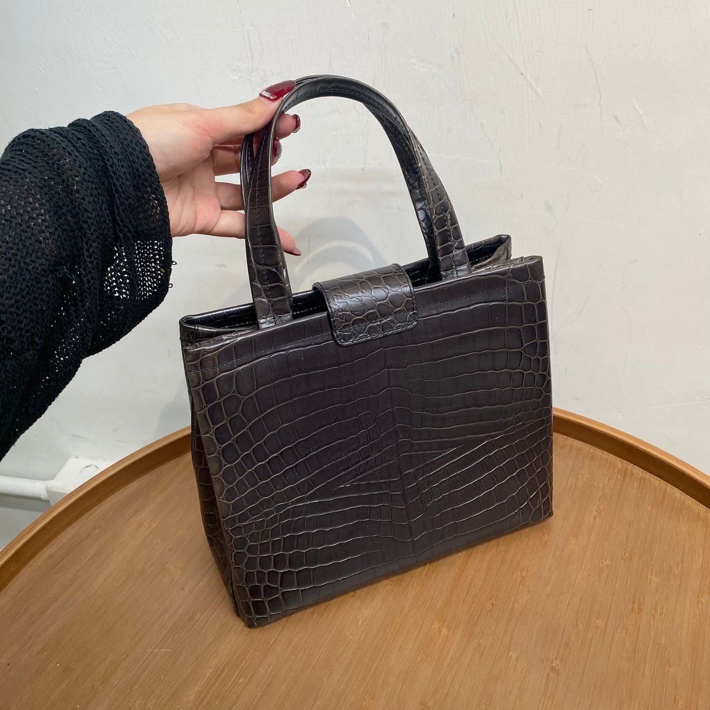 Ferragamo 鱷魚皮壓紋袋