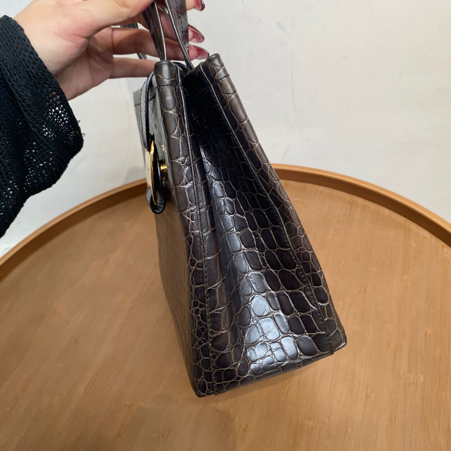 Ferragamo 鱷魚皮壓紋袋