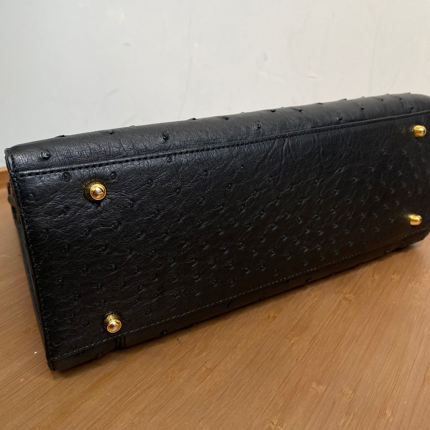 HIGH CLASS 鴕鳥皮 Kelly 黑色
