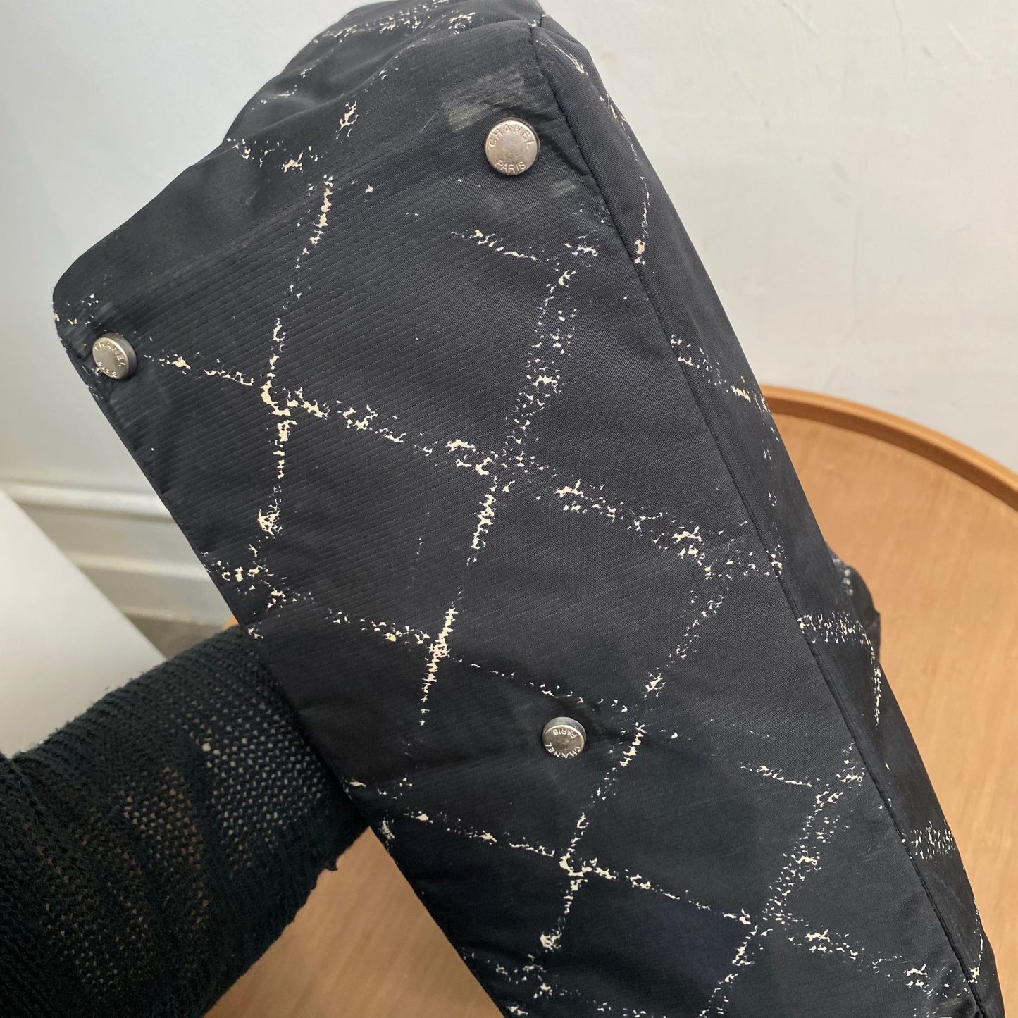 CHANEL Tote 黑白菱格 有貼