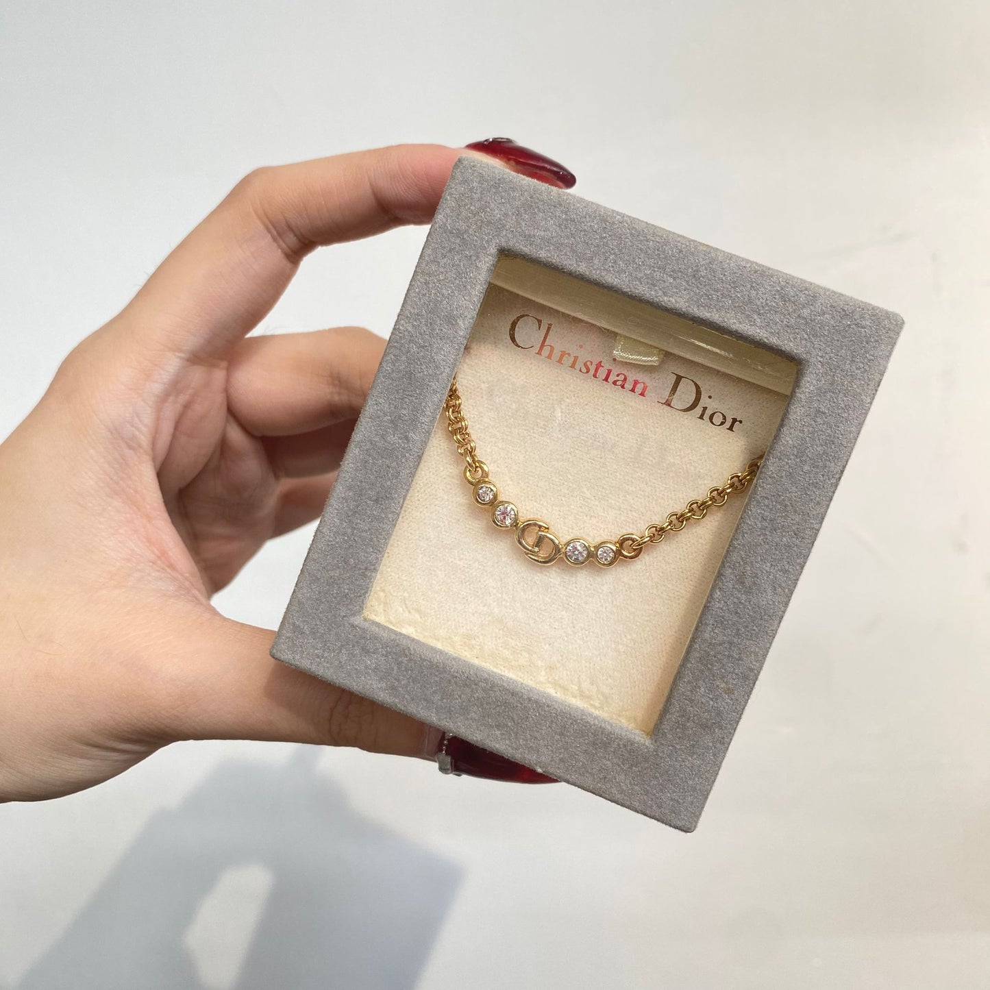 DIOR 4鑽頸鏈 有盒