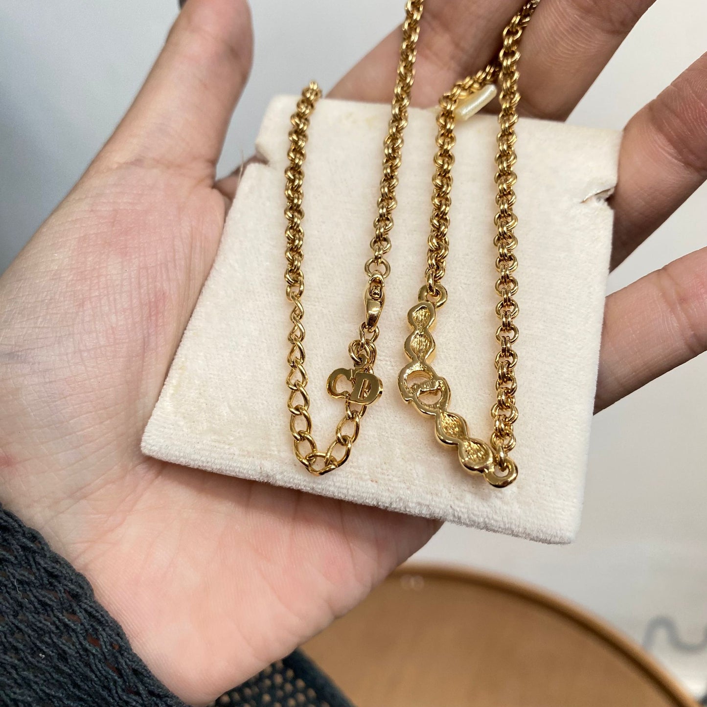 DIOR 4鑽頸鏈 有盒