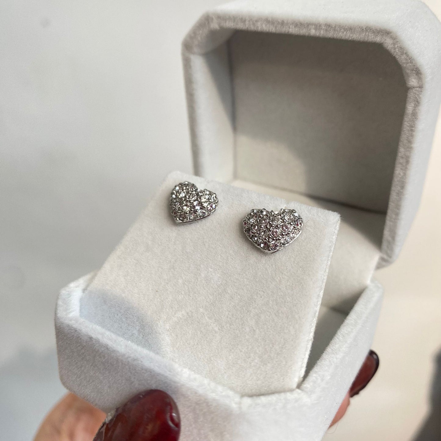 SWAROVSKI心心耳針耳環