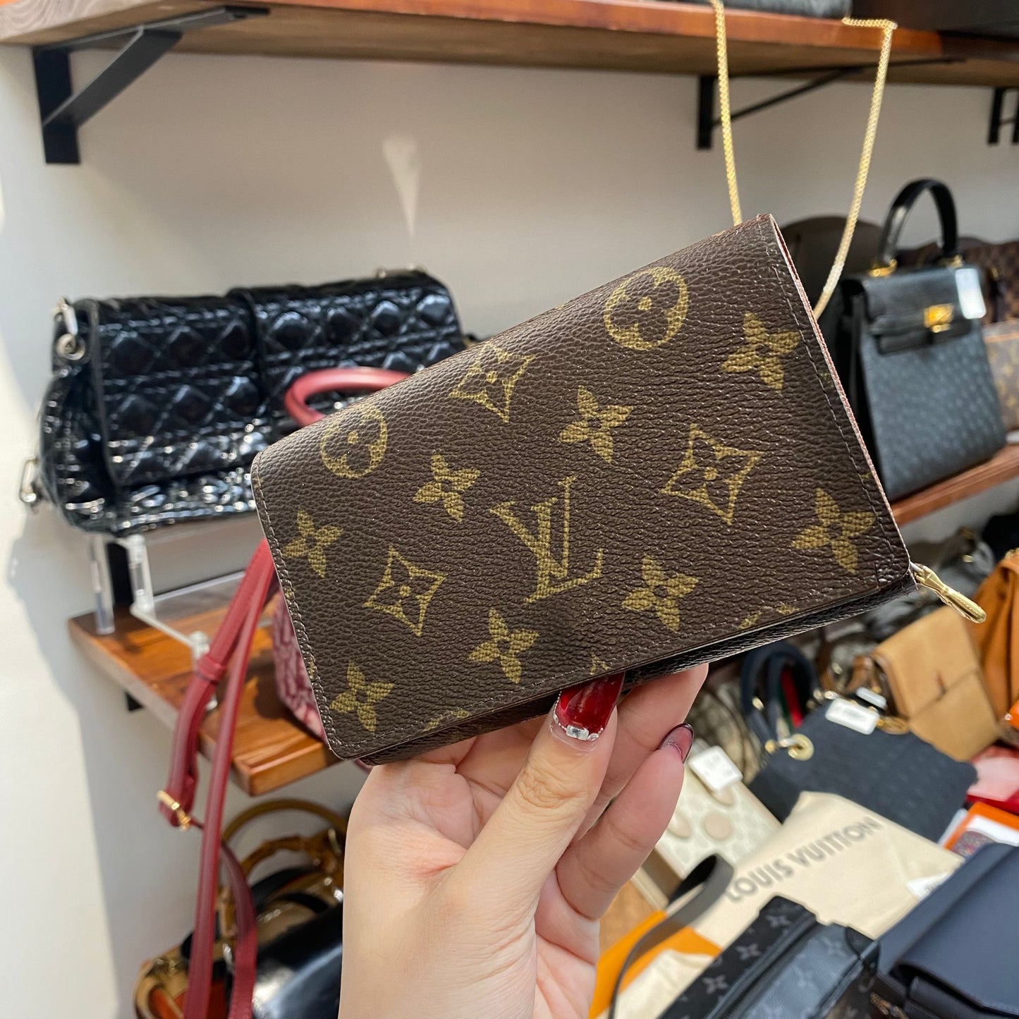 LV老花銀包 有盒
