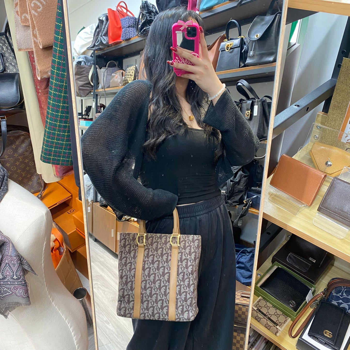 DIOR 老花手挽袋