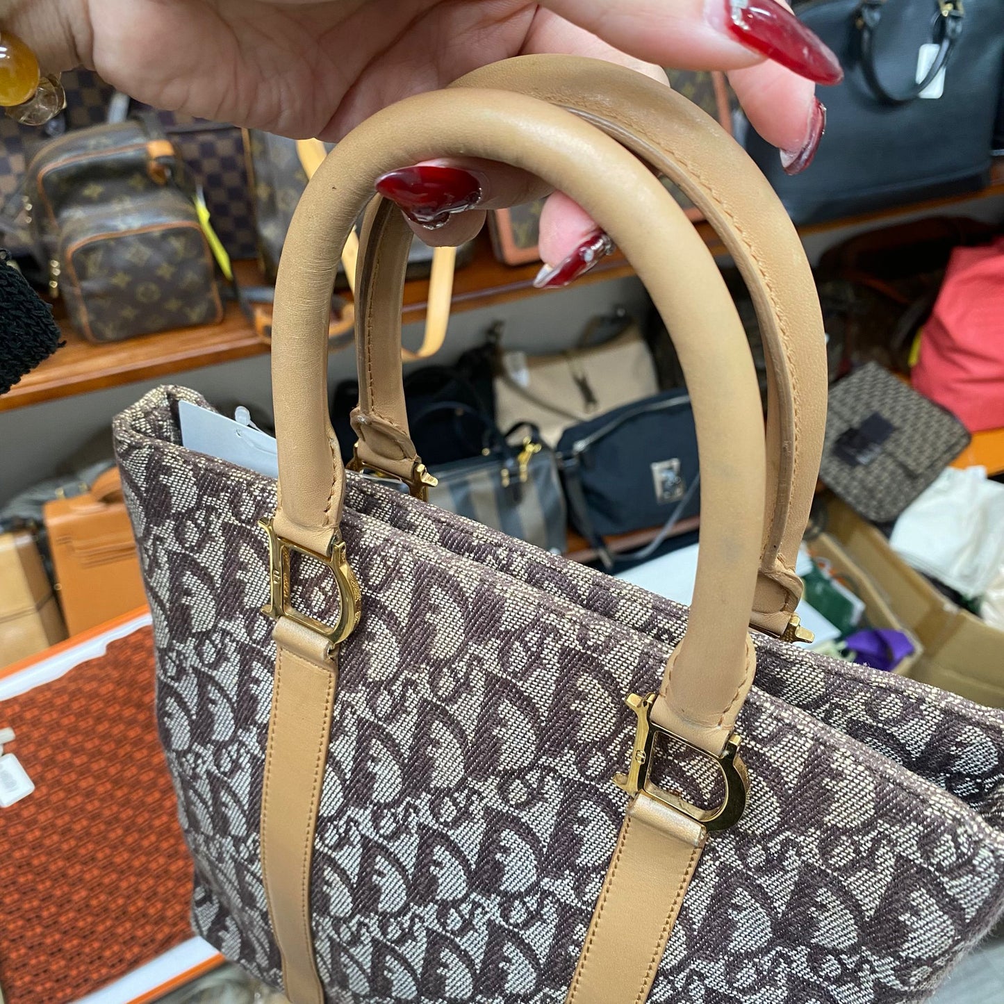 DIOR 老花手挽袋