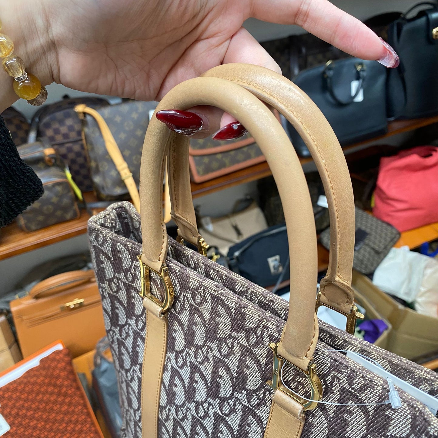 DIOR 老花手挽袋