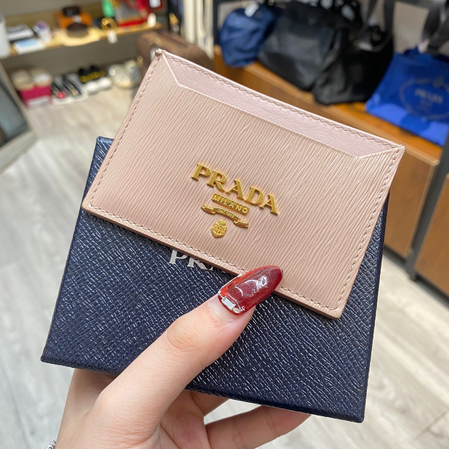 PRADA BABY PINK 卡片套 有盒