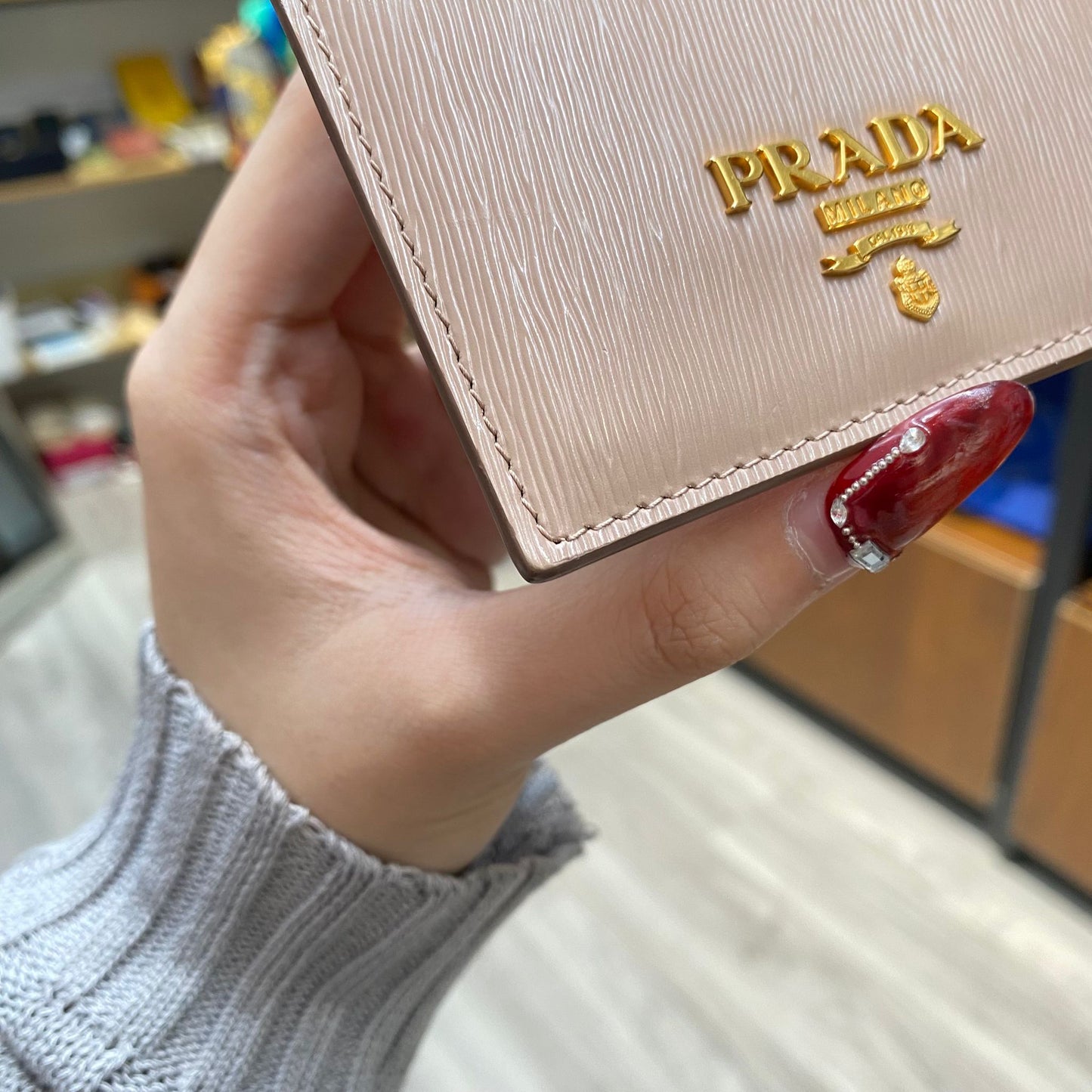 PRADA BABY PINK 卡片套 有盒