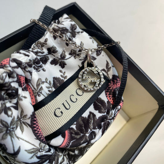 GUCCI 925純銀頸鏈 有盒有塵袋