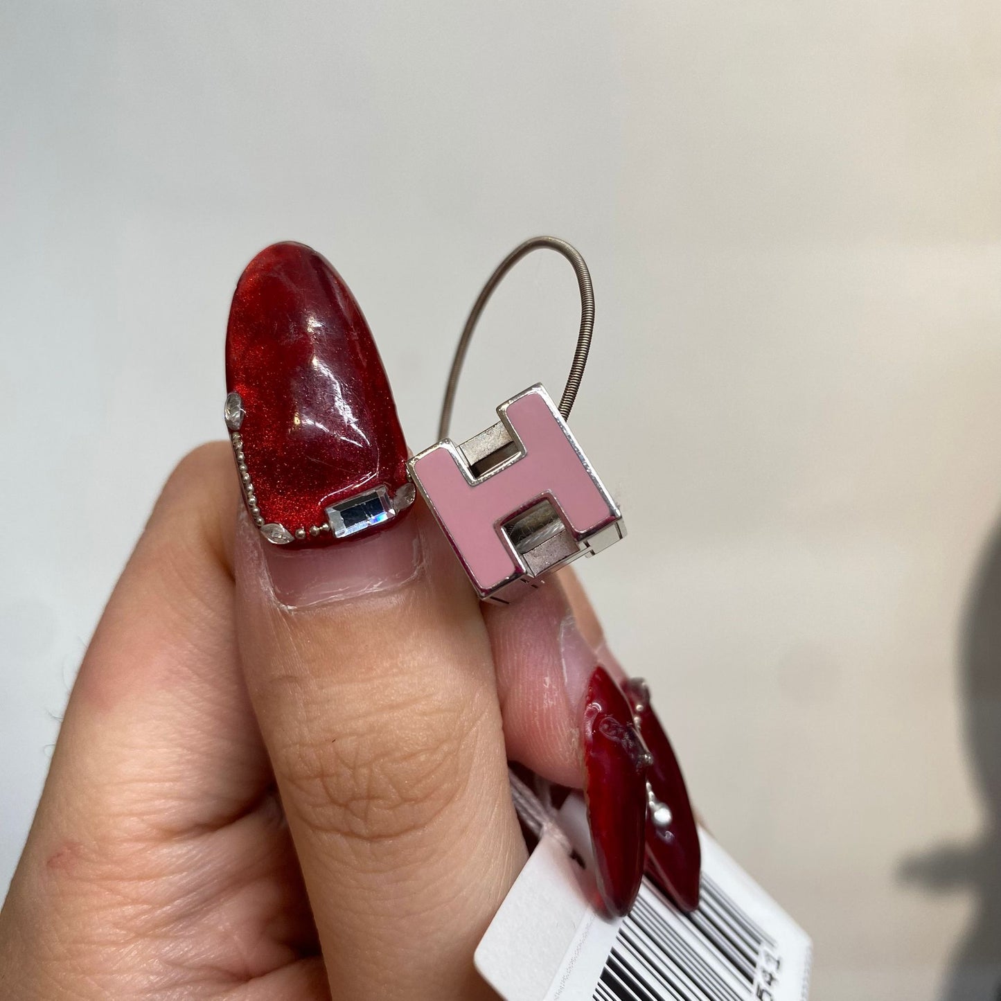 Hermes Cube H 粉銀頸鏈 有盒