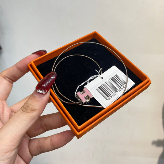 Hermes Cube H 粉銀頸鏈 有盒
