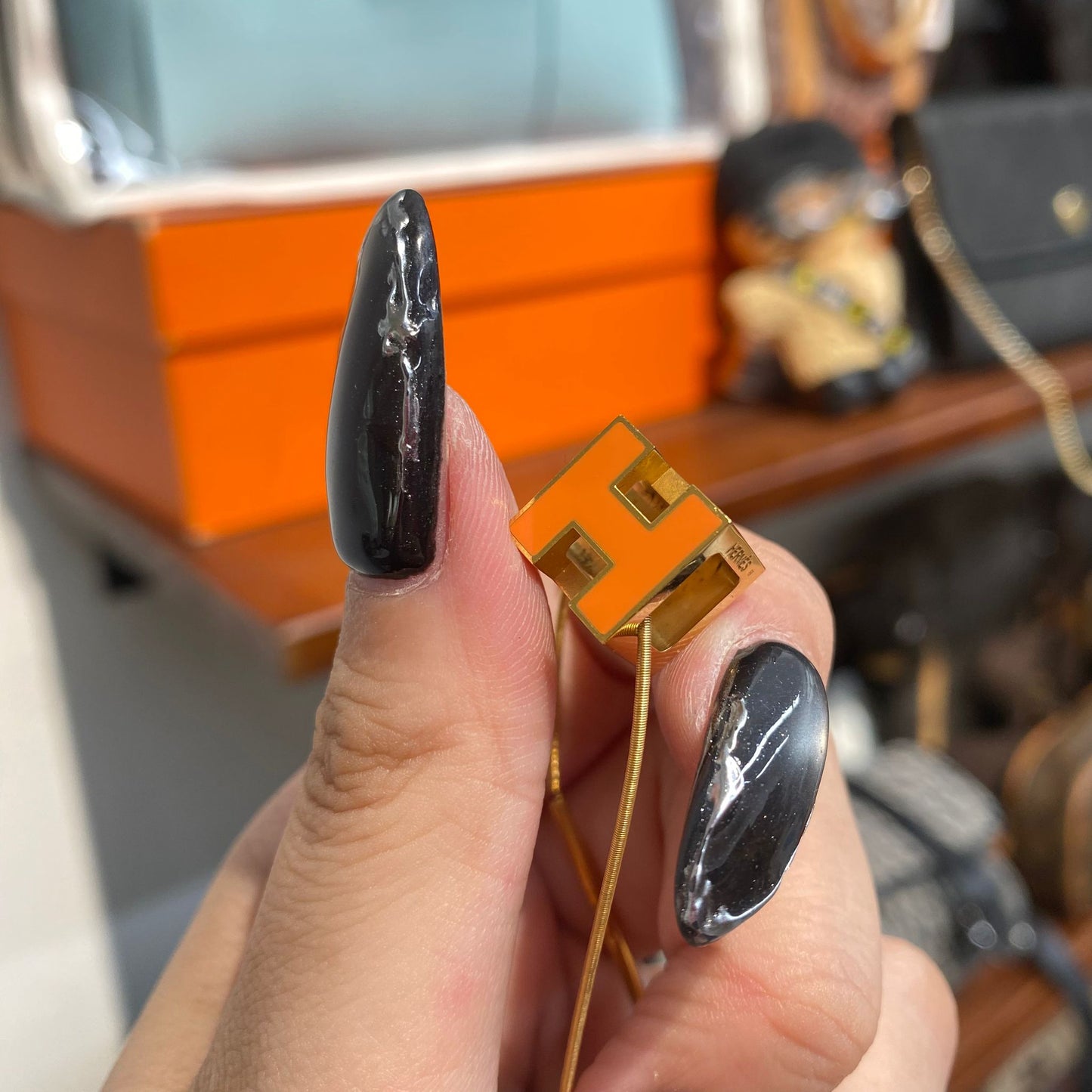 Hermes Cube H 頸鏈 橙金