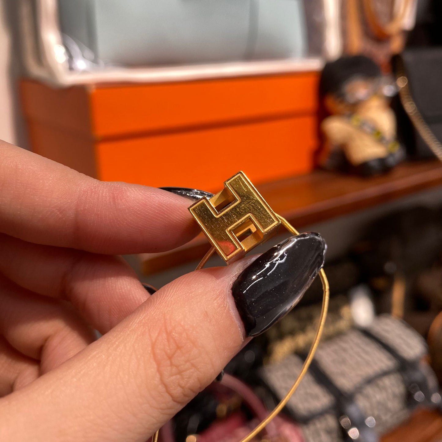 Hermes Cube H 頸鏈 橙金