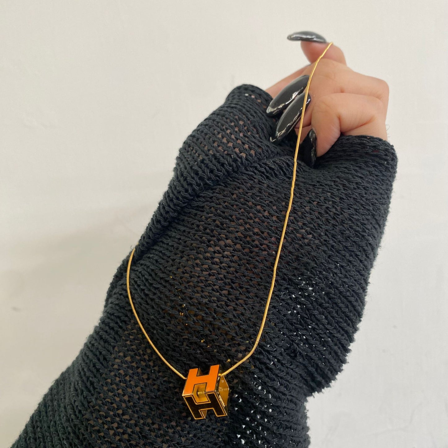 Hermes Cube H 頸鏈 橙金
