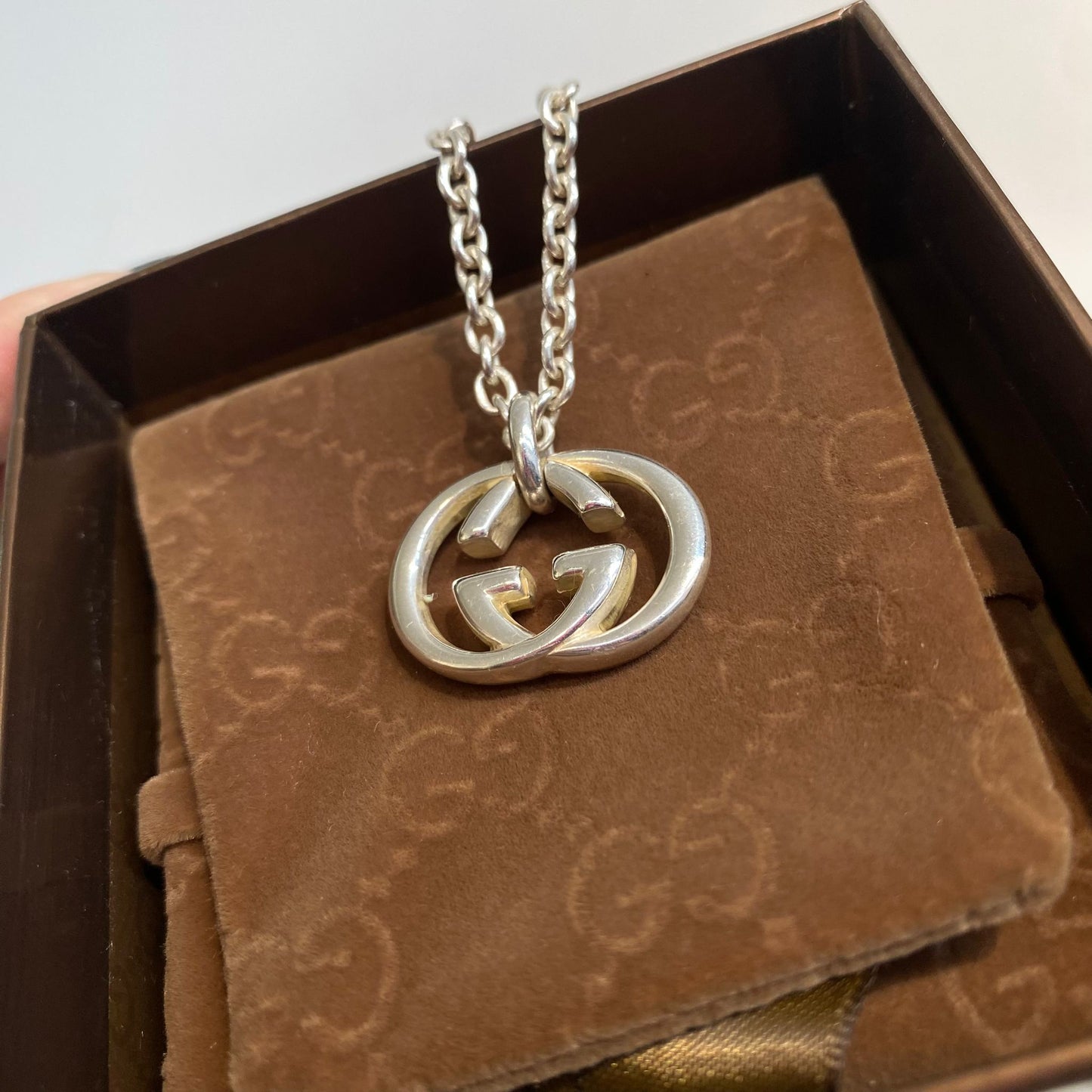 GUCCI 925純銀頸鏈 有盒有塵袋