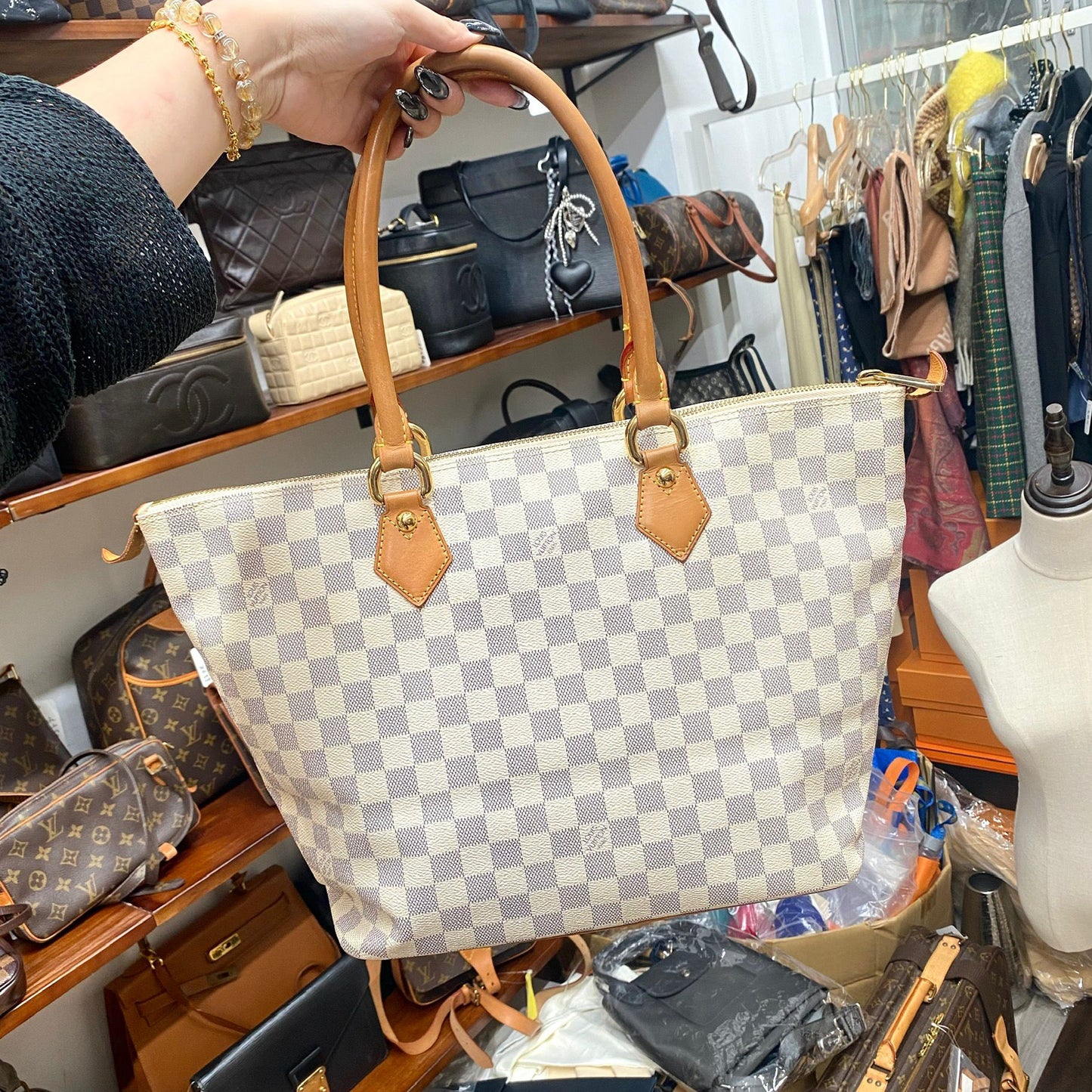 LV 白棋盤 TOTE